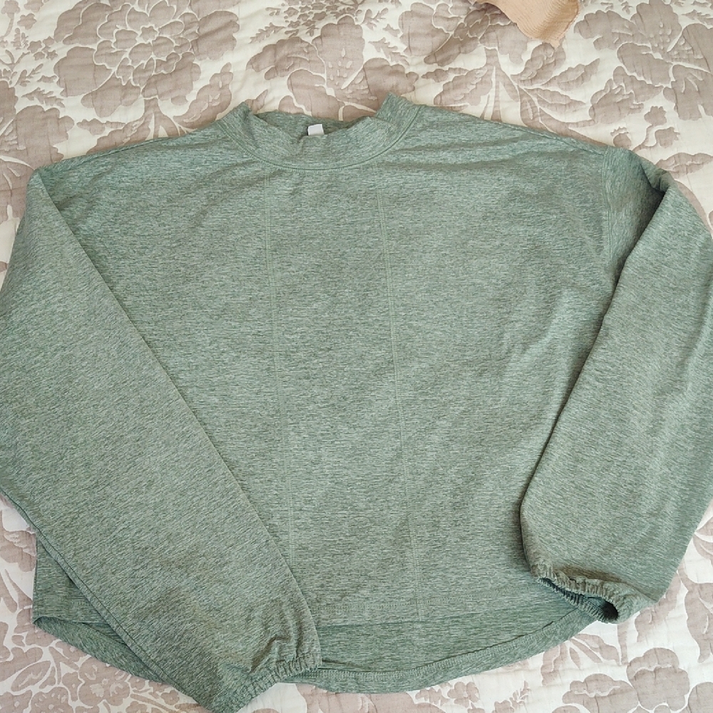 Zella Women's s Heathered Green Crewneck   Sport Yoga Sweater.